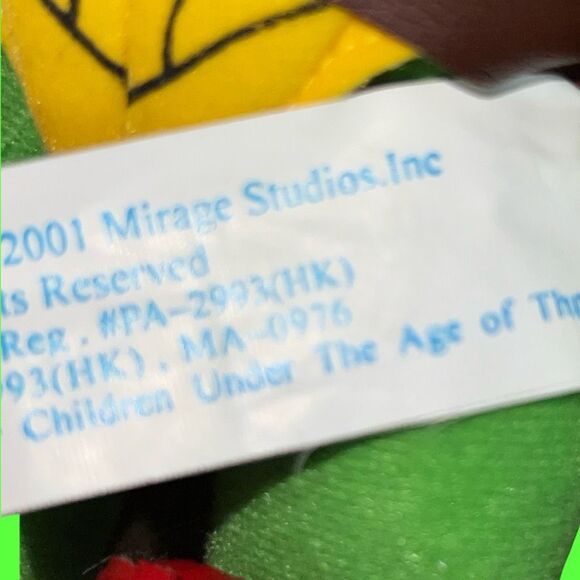 2001 Teenage Mutant Ninja Turtles Raphael Plush  Stuffed Animal 9” - Picture 7 of 8